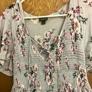 Lilac Floral Plus Size Short Dress